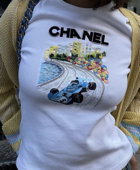 chanel f1 shirt.|chanel oversized t shirt.